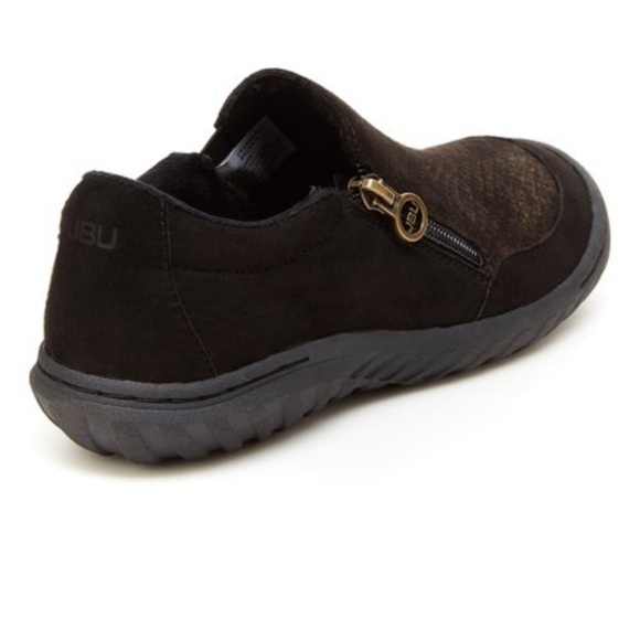 - NIB JBU by Jambu Black Gold Cranberry Side-zip Fleece Lined Loafer Shoe - Picture 3 of 13